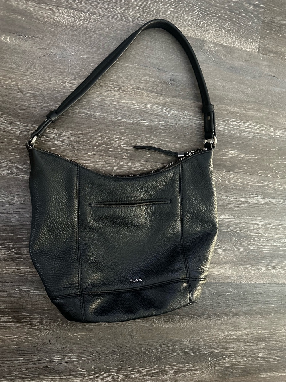 The Sak Black Pebbled Leather Shoulder Tote